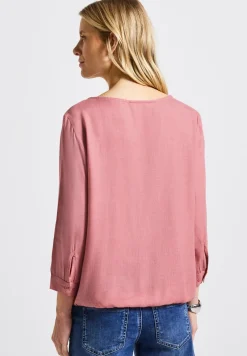 Melange Rundhals Bluse