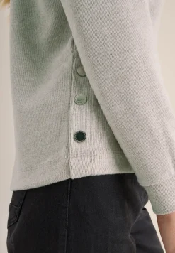 Melange Shirt mit Knöpfen