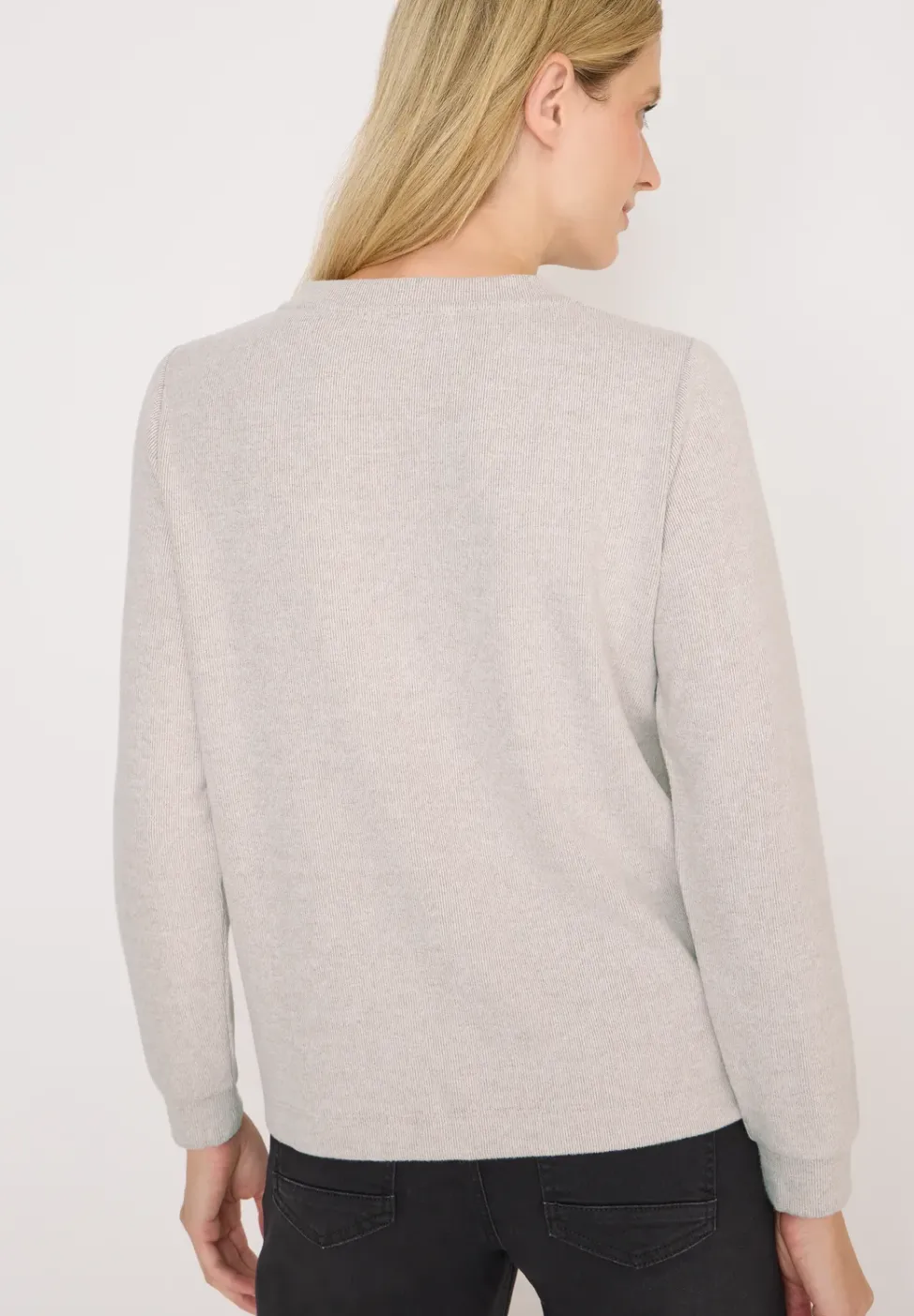 Melange Shirt mit Knöpfen