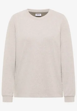 Melange Shirt mit Knöpfen