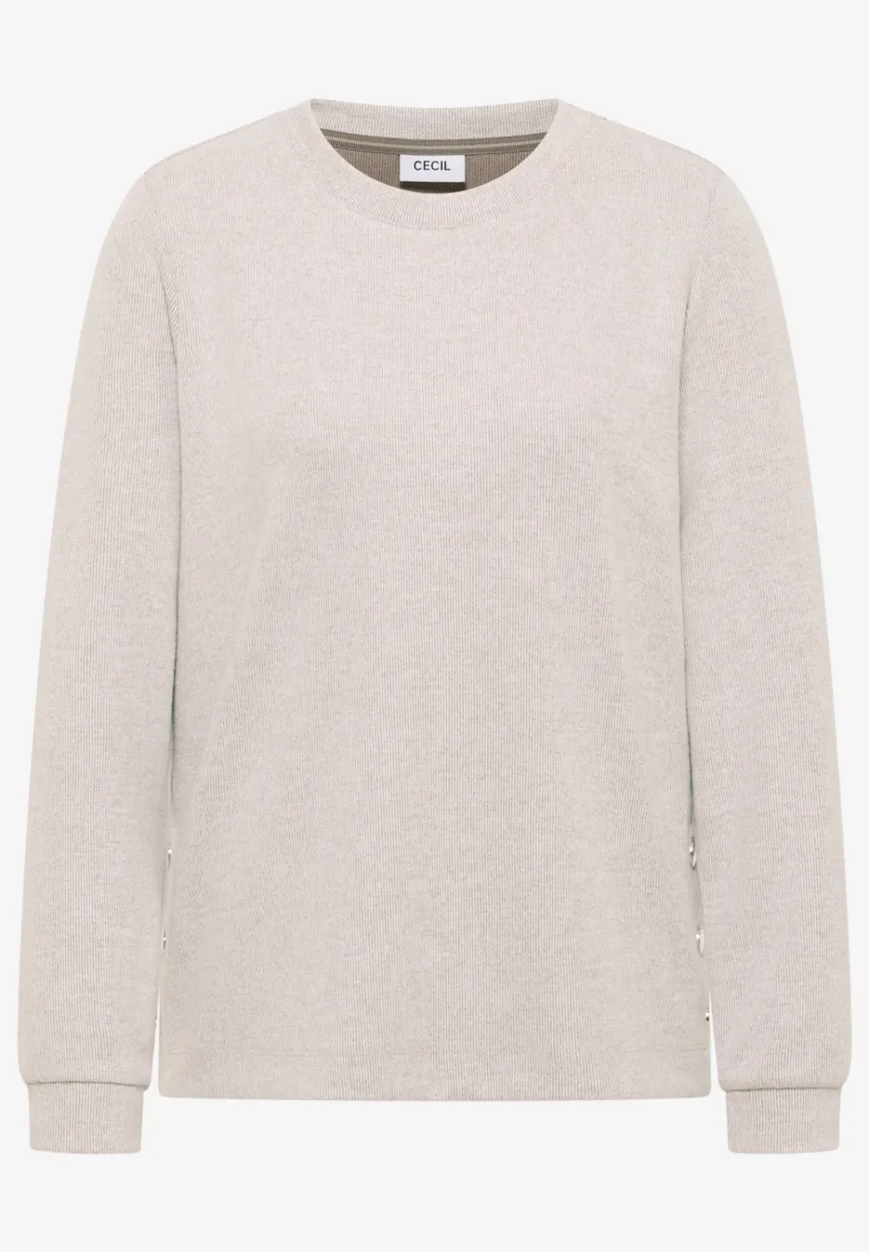 Melange Shirt mit Knöpfen