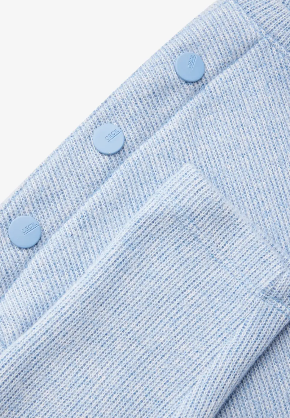 Melange-Shirt mit Knöpfen