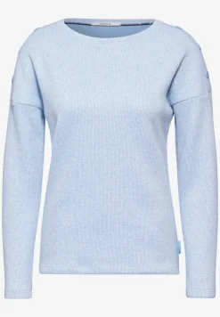 Melange-Shirt mit Knöpfen