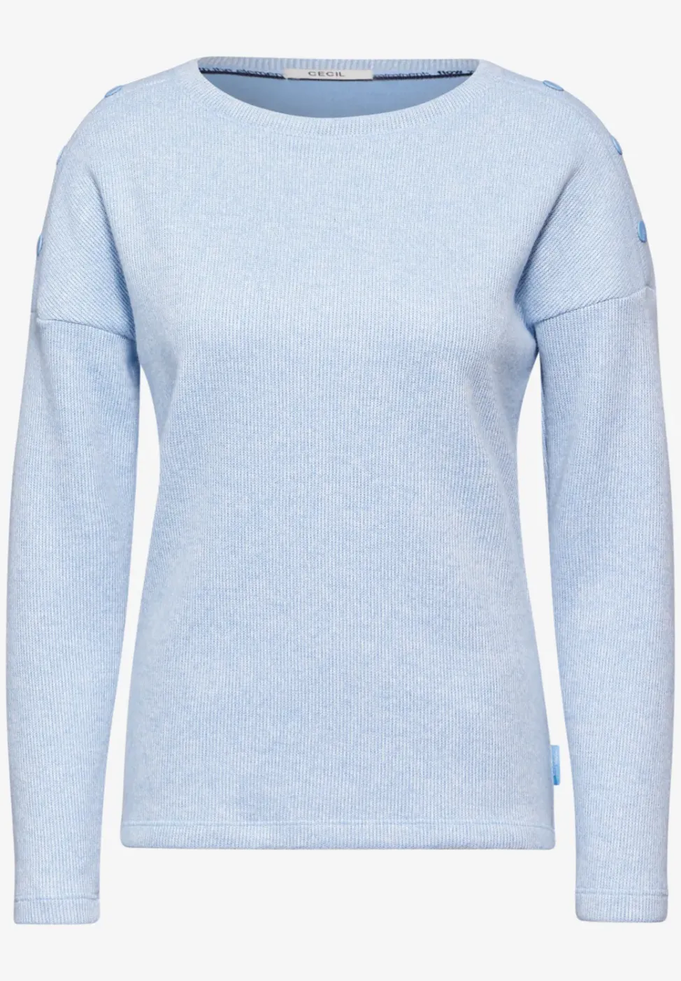 Melange-Shirt mit Knöpfen