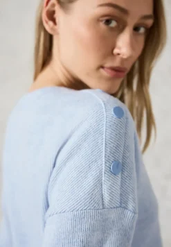 Melange-Shirt mit Knöpfen