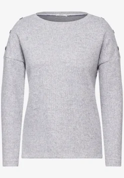 Melange-Shirt mit Knöpfen