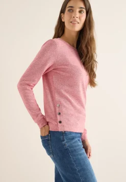 Melange Shirt mit Knöpfen