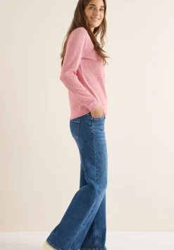 Melange Shirt mit Knöpfen