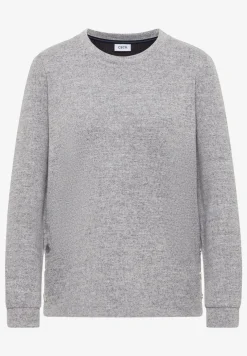 Melange Shirt mit Knöpfen