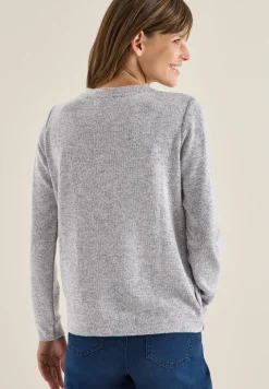 Melange Shirt mit Knöpfen