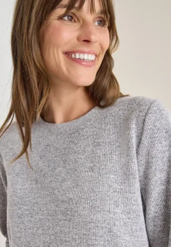 Melange Shirt mit Knöpfen
