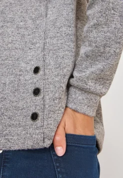 Melange Shirt mit Knöpfen