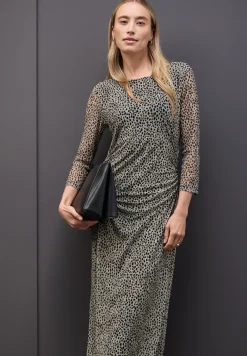 Mesh-Kleid mit Leo-Muster