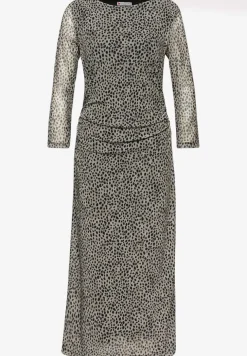 Mesh-Kleid mit Leo-Muster