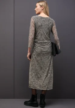 Mesh-Kleid mit Leo-Muster