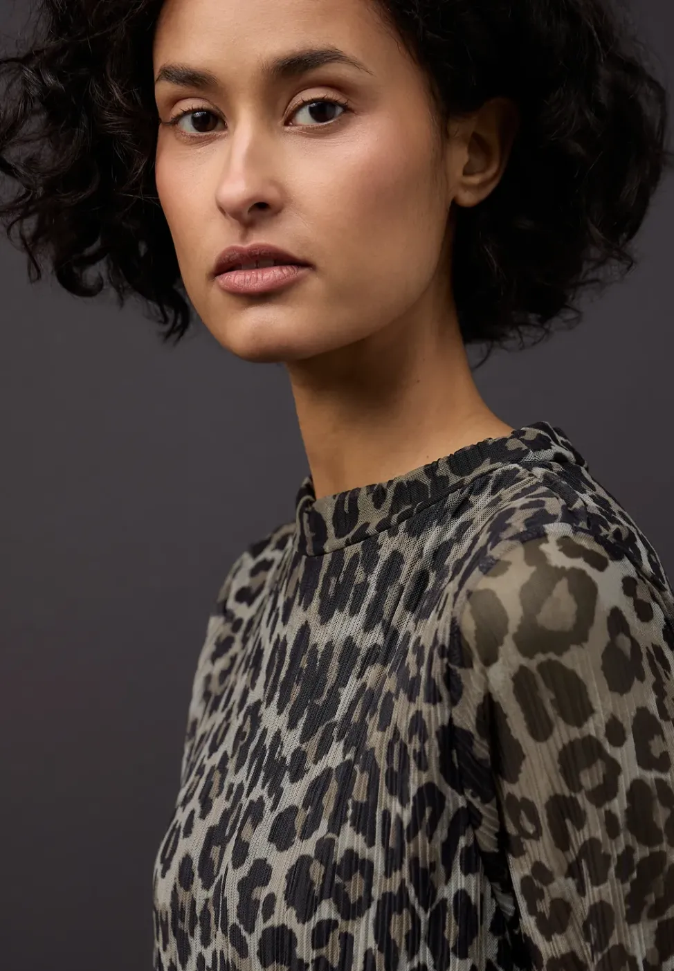 Mesh-Plissée Kleid