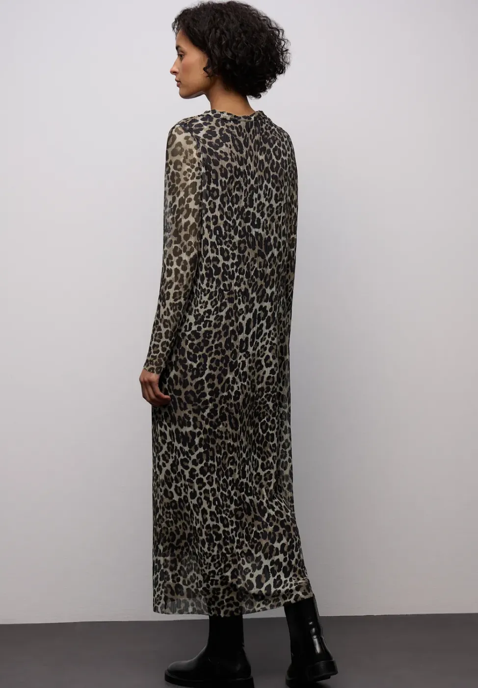 Mesh-Plissée Kleid
