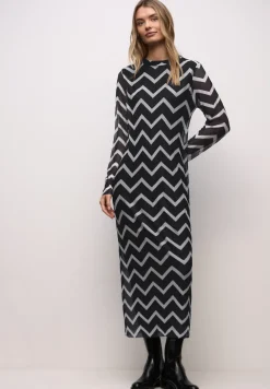 Mesh-Plissée Kleid