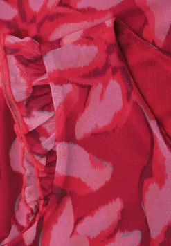 Mesh-Top mit V-Neck und Print