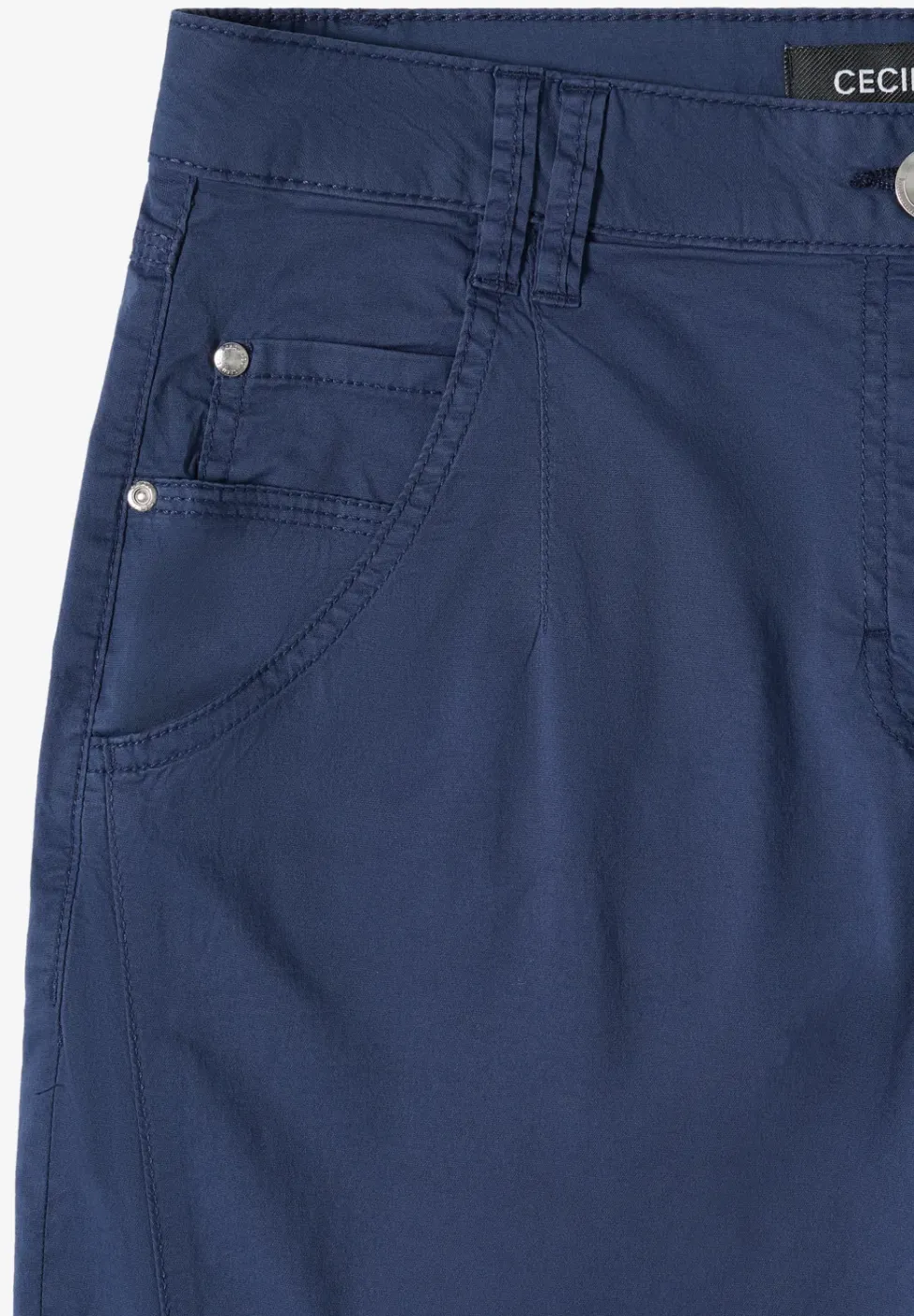 Mid Waist Barrel Leg Hose im Casual Fit