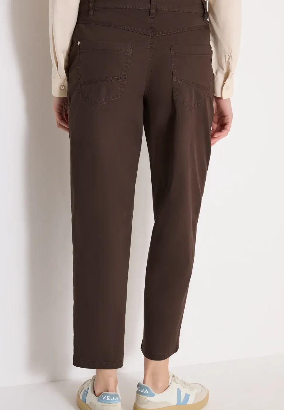 Mid Waist Barrel Leg Hose im Casual Fit