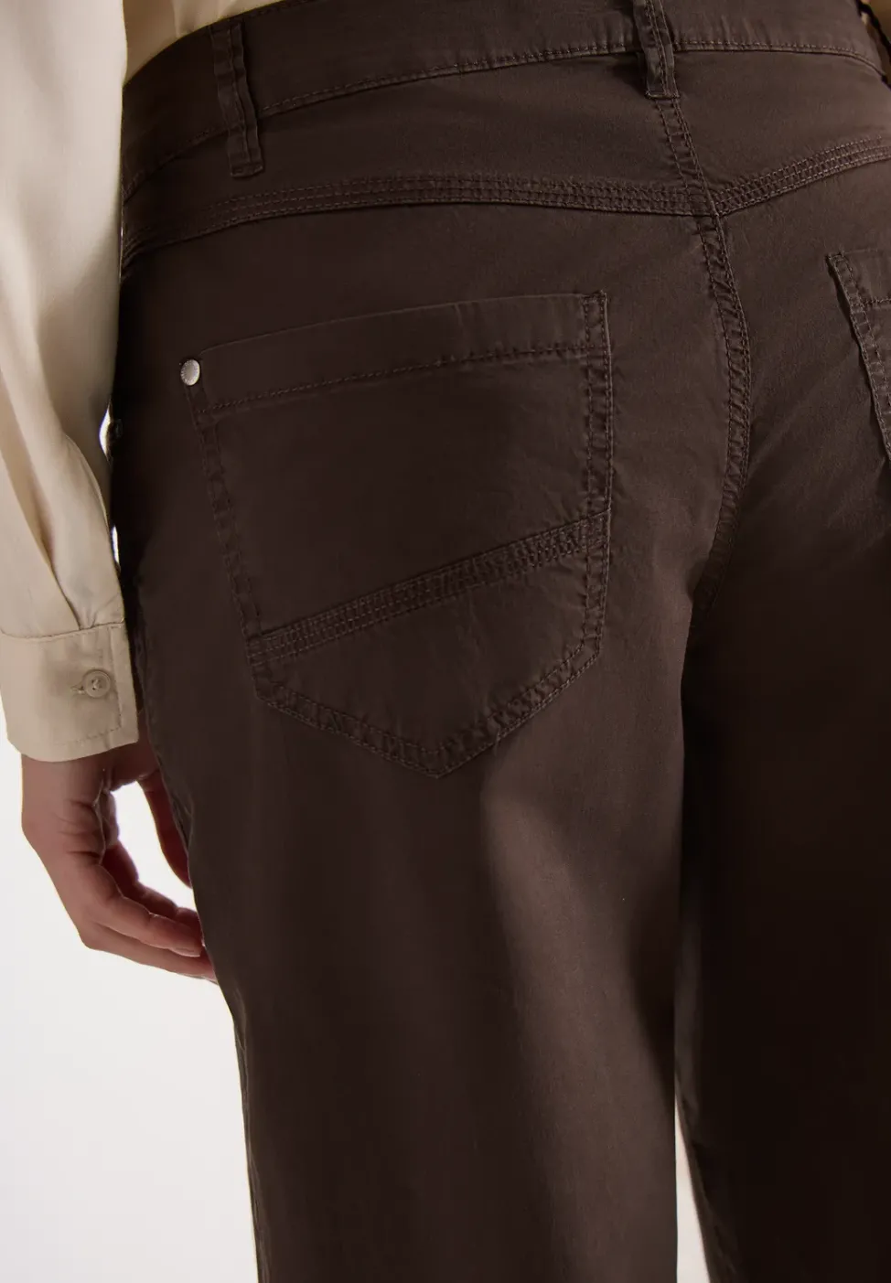 Mid Waist Barrel Leg Hose im Casual Fit
