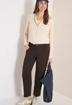 Mid Waist Barrel Leg Hose im Casual Fit