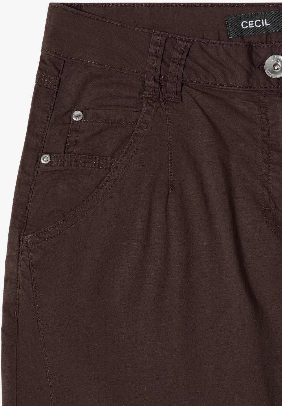 Mid Waist Barrel Leg Hose im Casual Fit