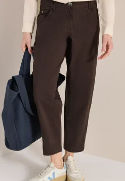 Mid Waist Barrel Leg Hose im Casual Fit