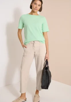 Mid Waist Barrel Leg Hose im Casual Fit