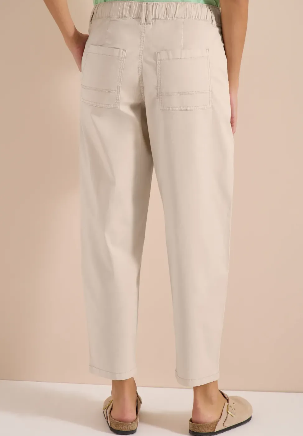 Mid Waist Barrel Leg Hose im Casual Fit