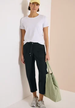 Mid Waist Barrel Leg Hose im Casual Fit