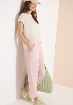 Mid Waist Barrel Leg Hose im Casual Fit