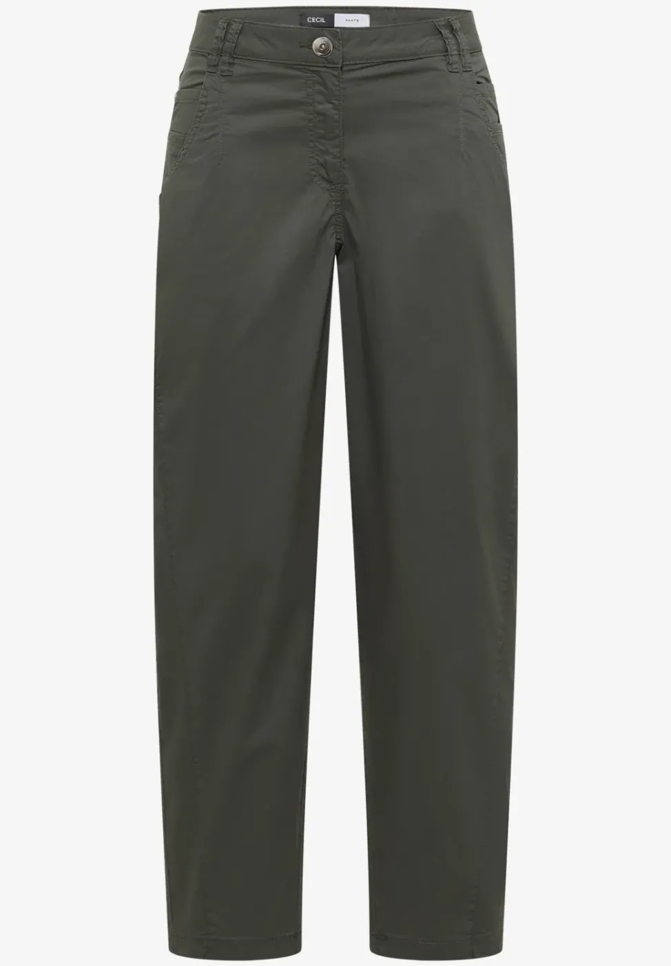 Mid Waist Barrel Leg Hose im Casual Fit