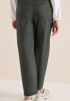 Mid Waist Barrel Leg Hose im Casual Fit