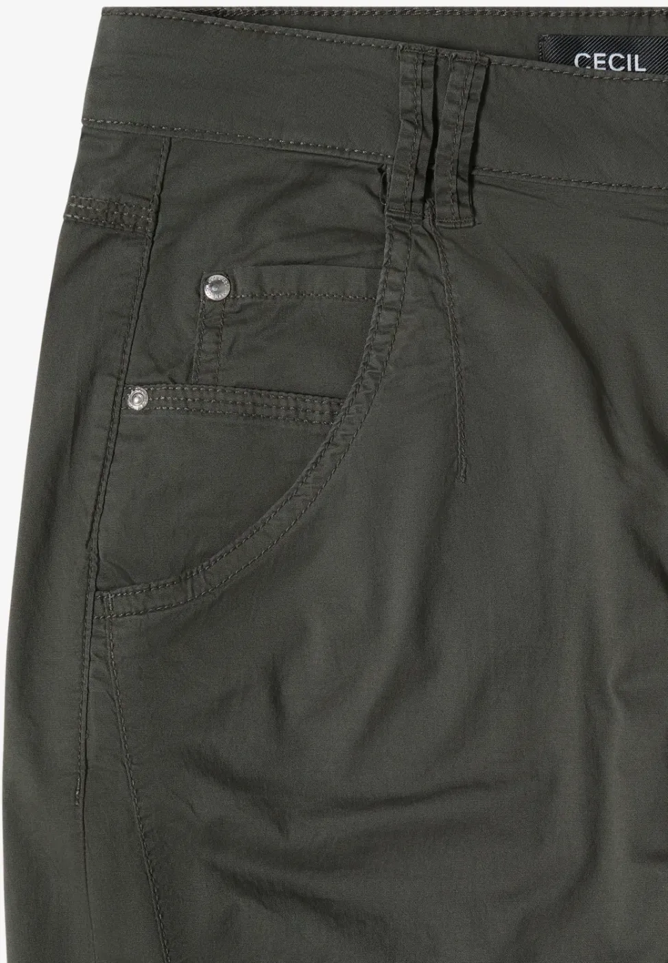 Mid Waist Barrel Leg Hose im Casual Fit