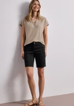 Mid Waist Bermuda in Satin-Optik