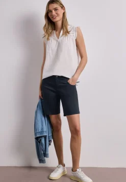 Mid Waist Bermuda in Satin-Optik