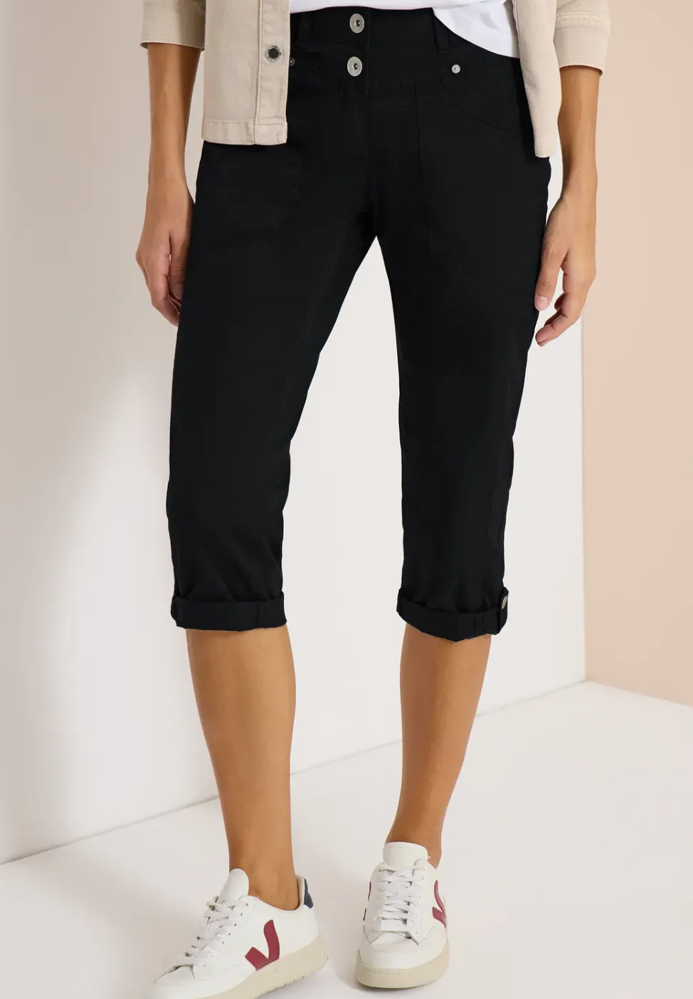 Mid Waist Casual Fit Hose mit Turn Up