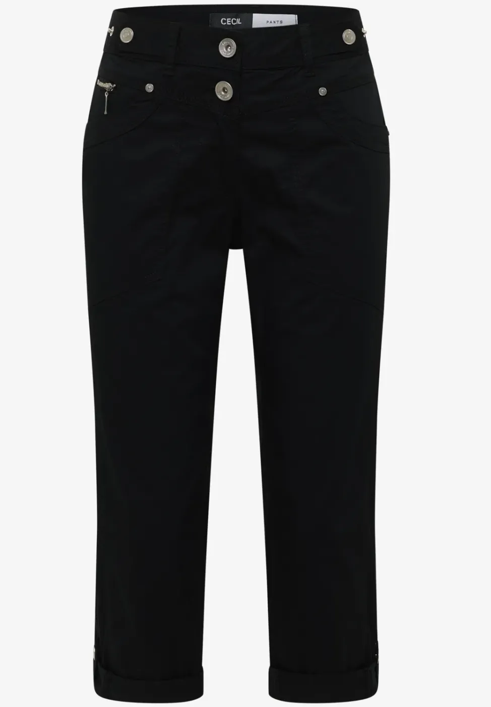 Mid Waist Casual Fit Hose mit Turn Up