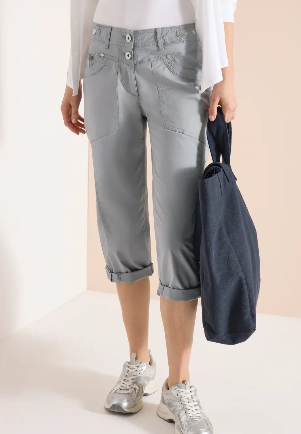 Mid Waist Casual Fit Hose mit Turn Up