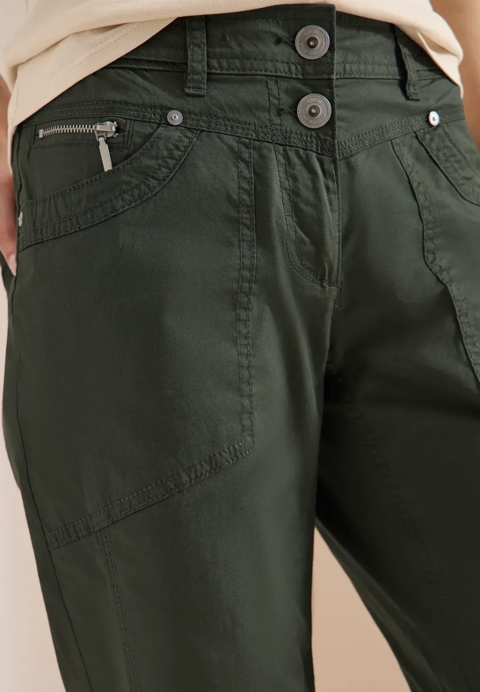 Mid Waist Casual Fit Hose mit Turn Up