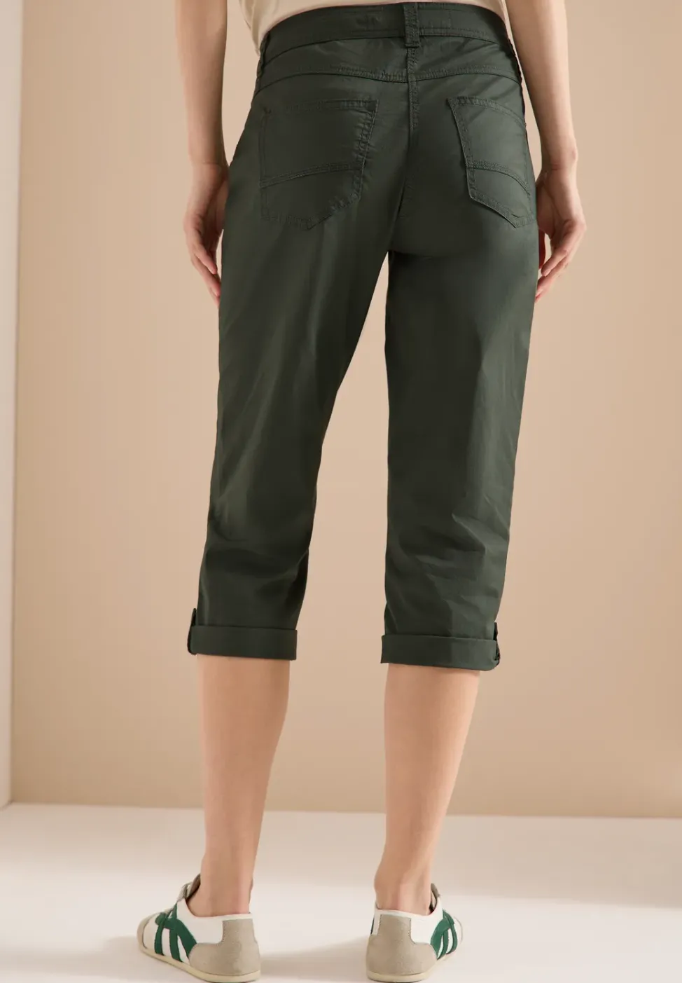 Mid Waist Casual Fit Hose mit Turn Up