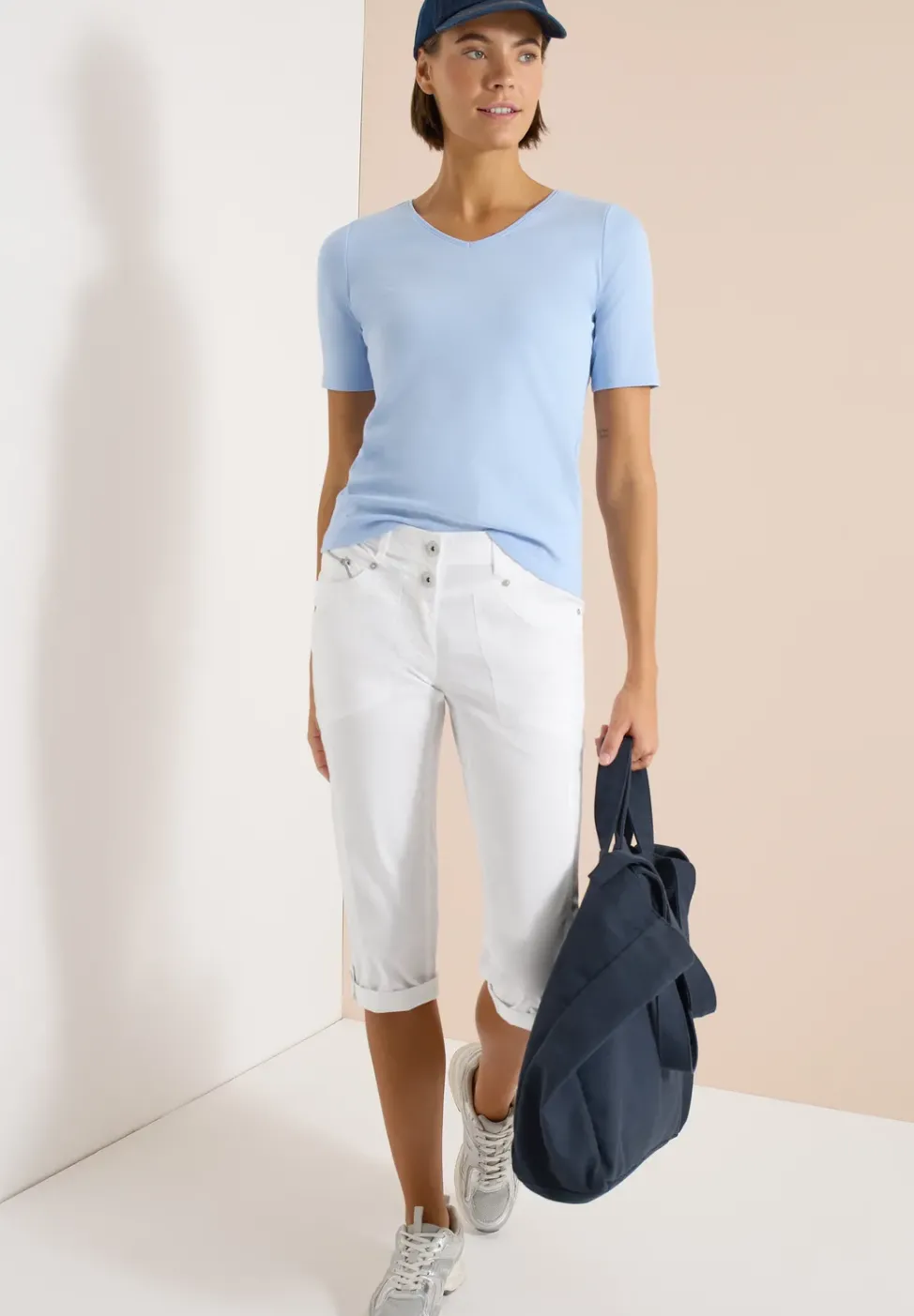 Mid Waist Casual Fit Hose mit Turn Up