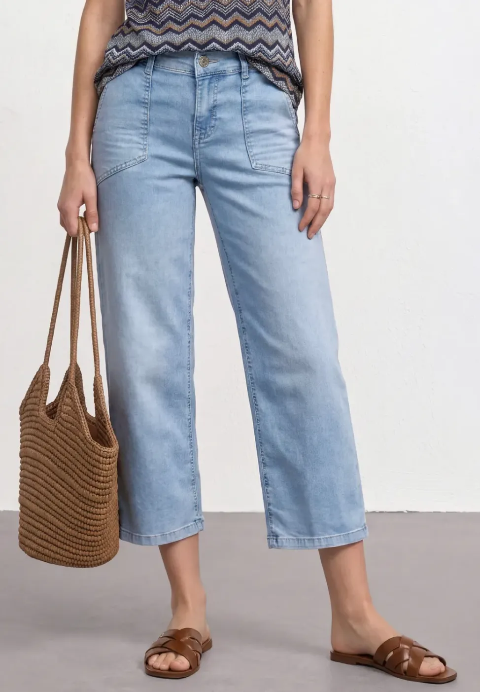 Mid Waist Jeans Culotte im Loose Fit