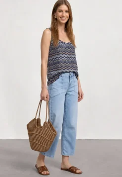 Mid Waist Jeans Culotte im Loose Fit
