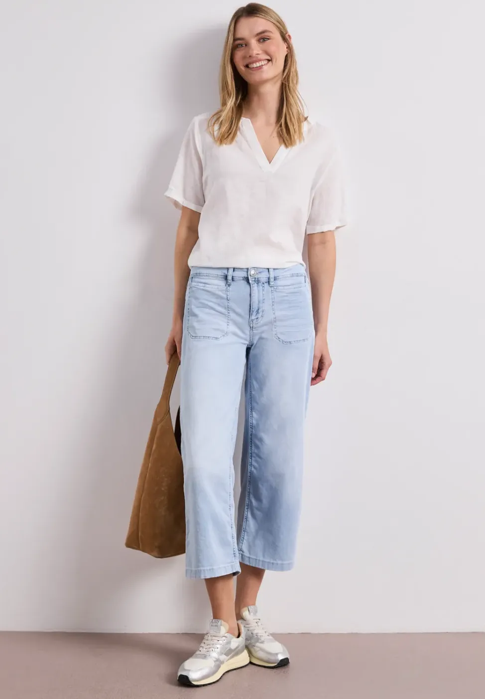 Mid Waist Jeansculotte im Loose Fit
