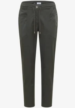 Mid Waist Slim Leg Hose im Washed-Look