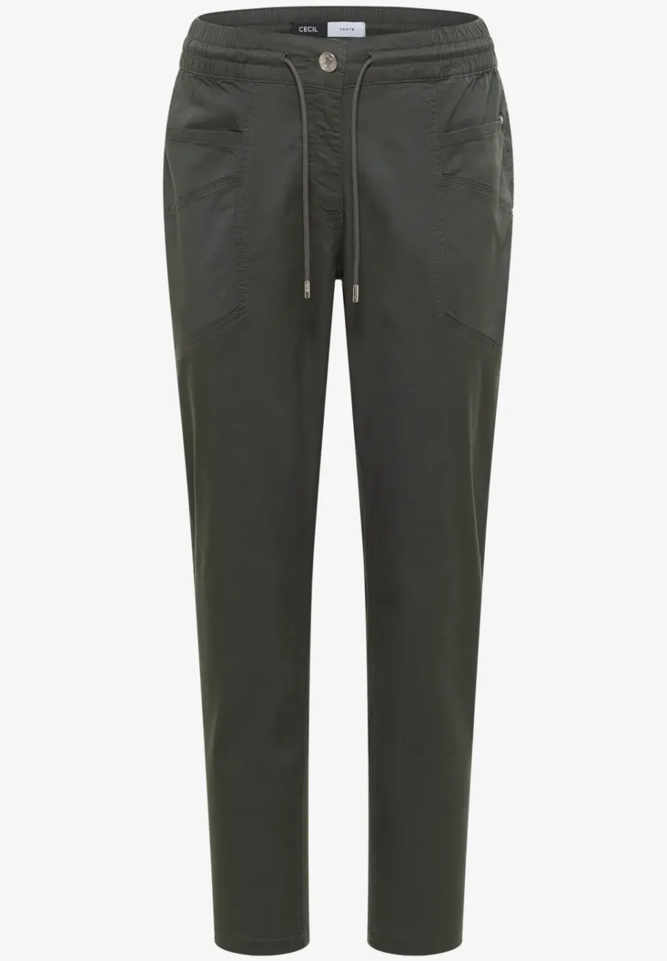 Mid Waist Slim Leg Hose im Washed-Look