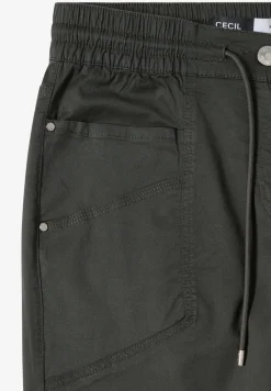 Mid Waist Slim Leg Hose im Washed-Look